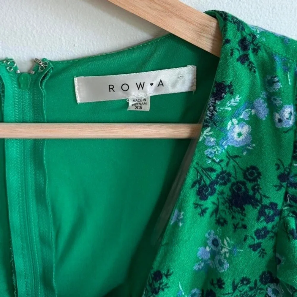 Row‎ A Green Floral Spring Mini Dress